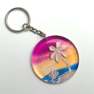 Retro Vintage Unisex Keychain / Key Ring from St. Thomas. New, never used.